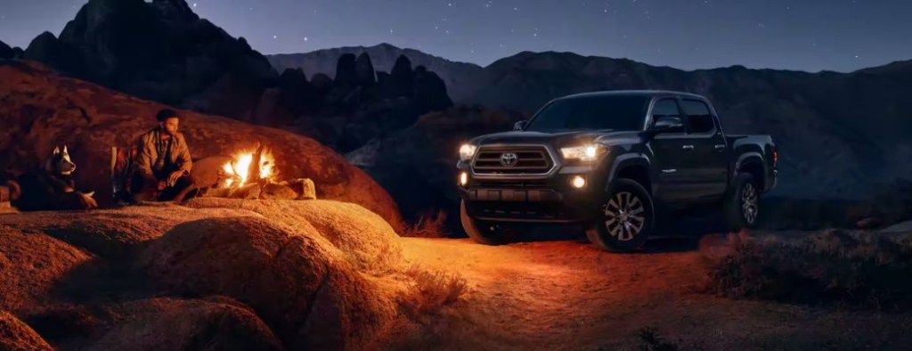 The 2023 Toyota Tacoma at a camp site 