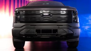 Grille of the 2024 Ford F-150 Lightning Platinum Black Edition