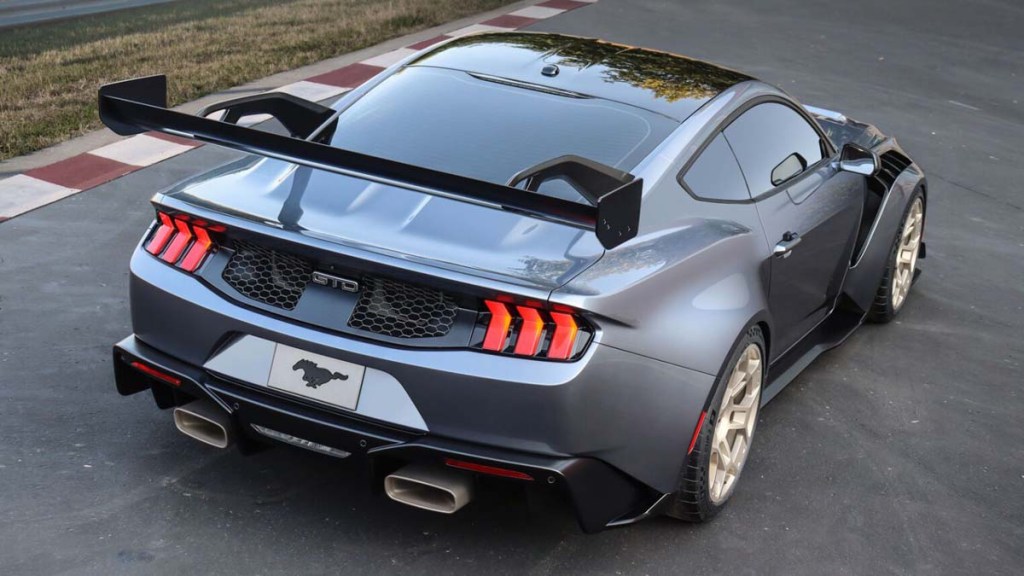 Rear view of the 2024 Ford Mustang GTD limited edition extreme performance model