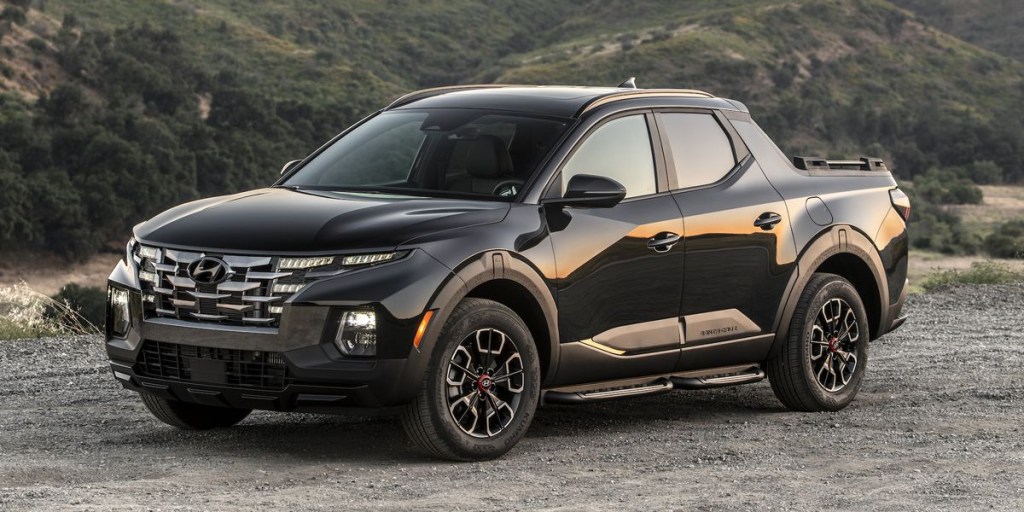 The 2024 Hyundai Santa Cruz XRT off-roading in the mountains