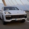 White 2024 Porsche Cayenne Turbo E-Hybrid front 3/4 view