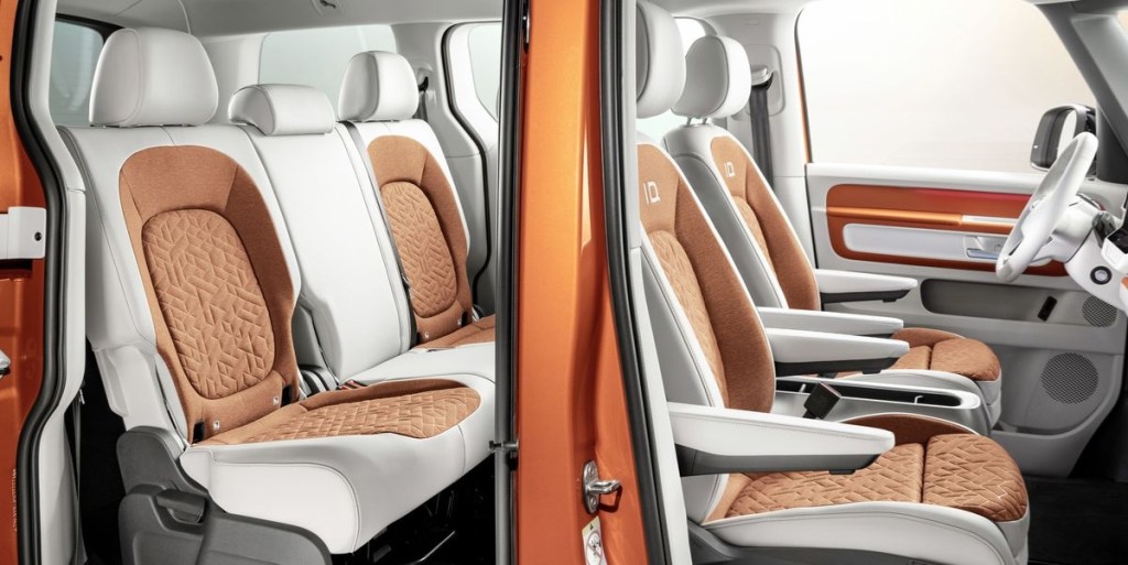 2025 Volkswagen id. Buzz retro van orange and white seats
