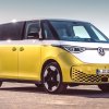 Yellow and white 2025 Volkswagen id. Buzz retro van