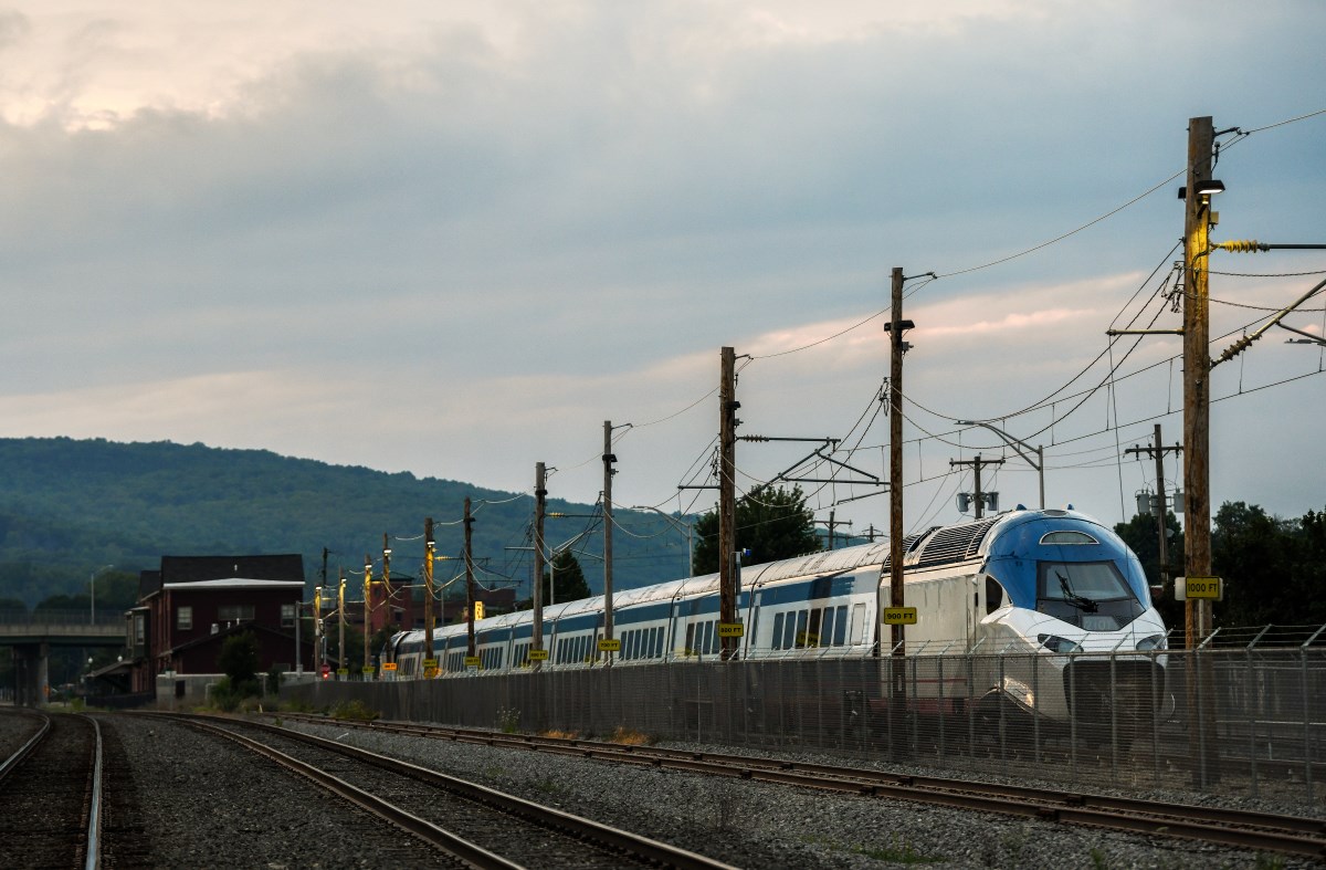 An Acela train is a high-speed public transit option
