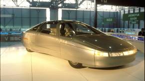 A Ford Probe on display at an auto show.