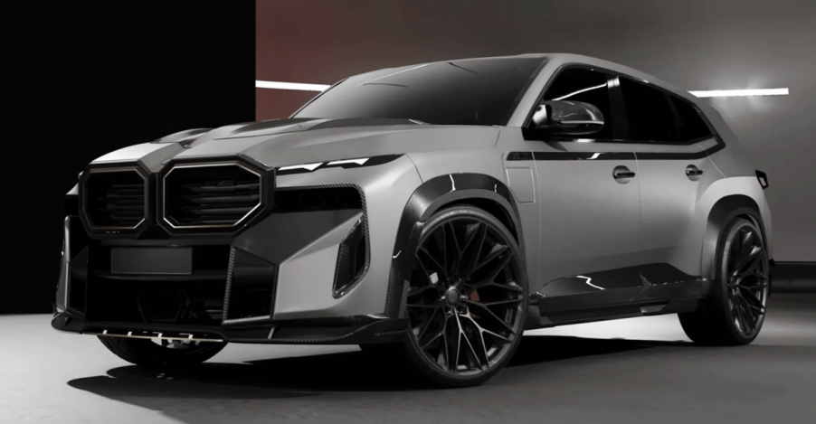 Gray and black 2023 BMW XM Renegade Design kit