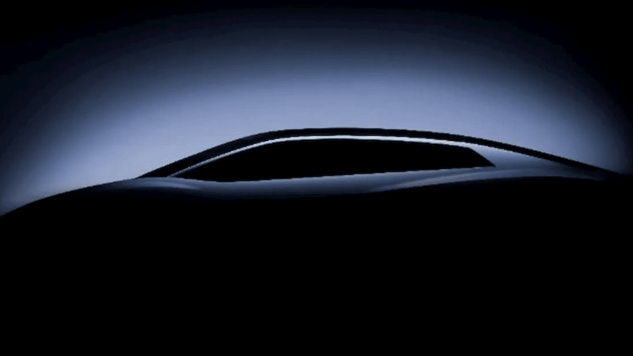 2023 Lamborghini EV 2+2 GT concept teaser in dark setting
