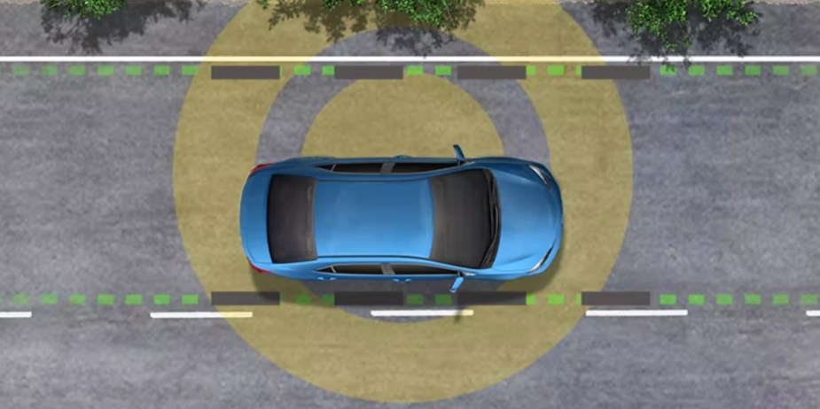 Toyota Lane Departure Alert with Steering Assist safety feature. 