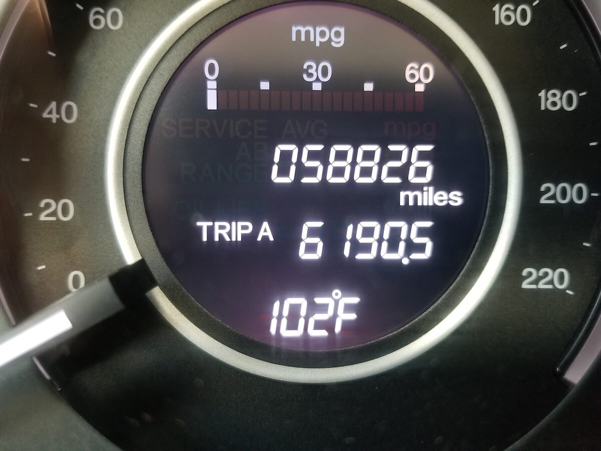 The outside temperature reading in a Volkswagen