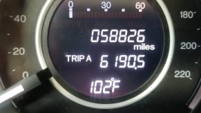 The outside temperature reading in a Volkswagen