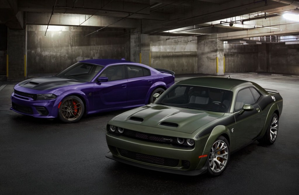 The 2023 Dodge Challenger Charger is parked together