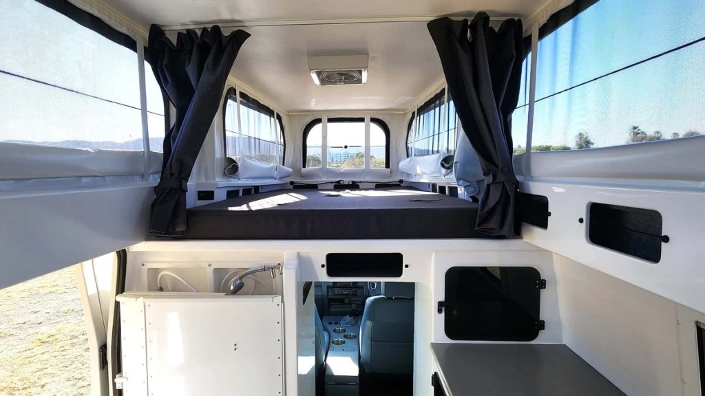 Interior of Earthcruiser Australia's Toyota 6x6 camper