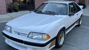 A front corner view of the 1989 Ford Mustang Saleen