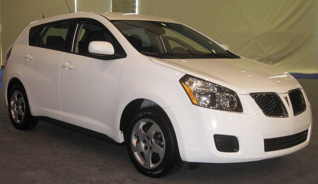 A white 2009 Pontiac Vibe