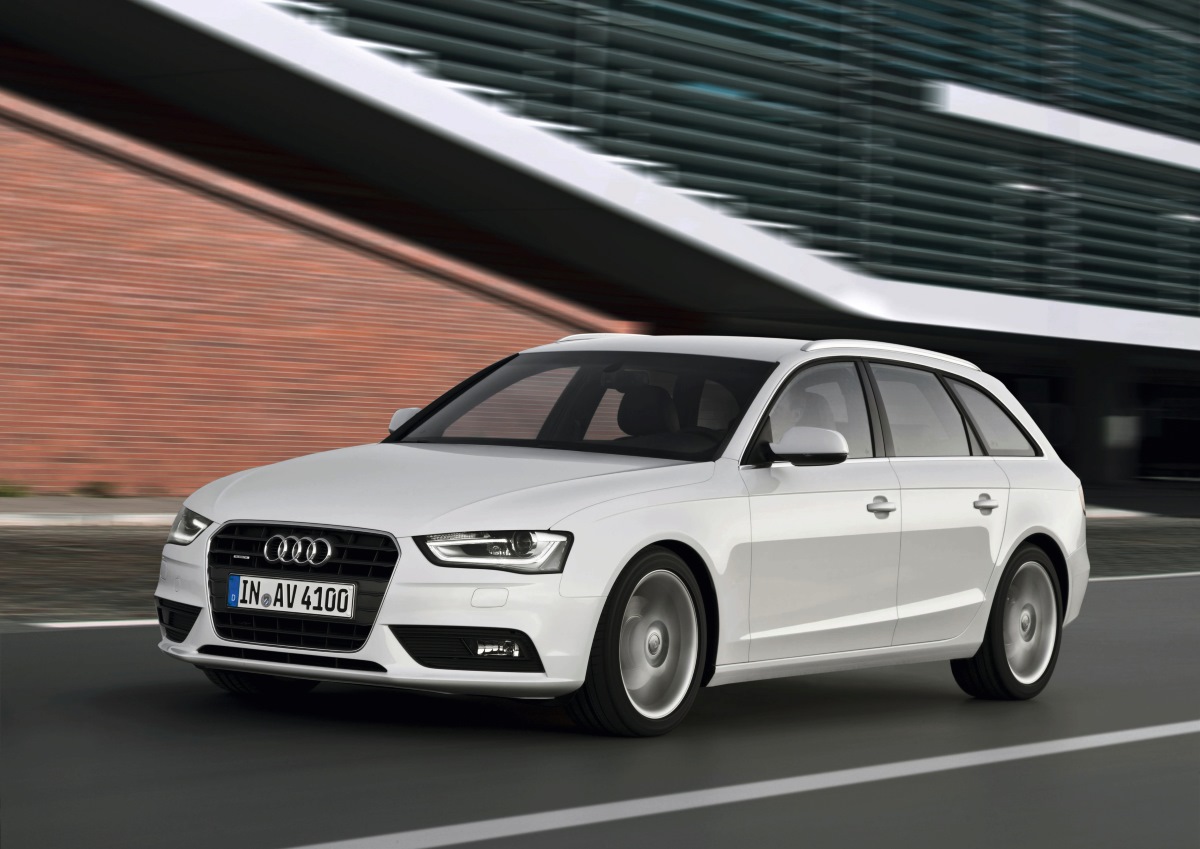 A white Audi A4 Avant wagon driving, the A4 Avant is the most versatile used car available under $15,000