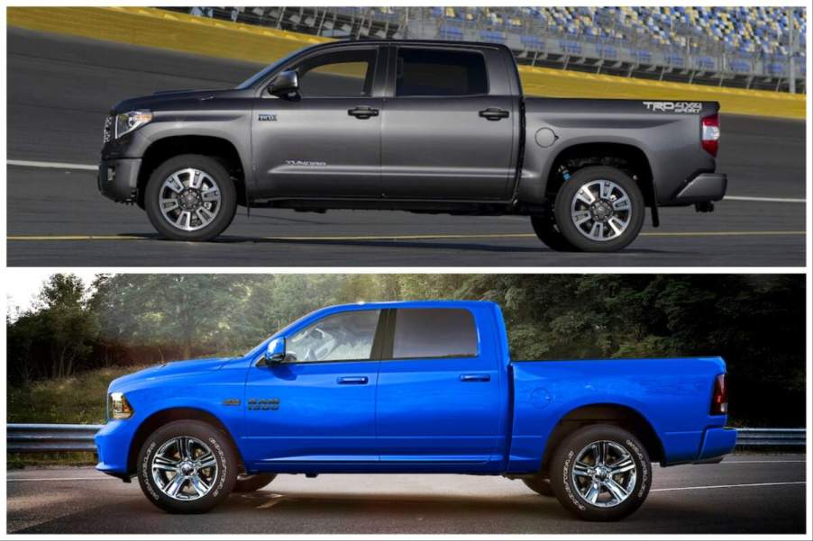 2018 Toyota Tundra vs. 2018 Ram 1500 profiles