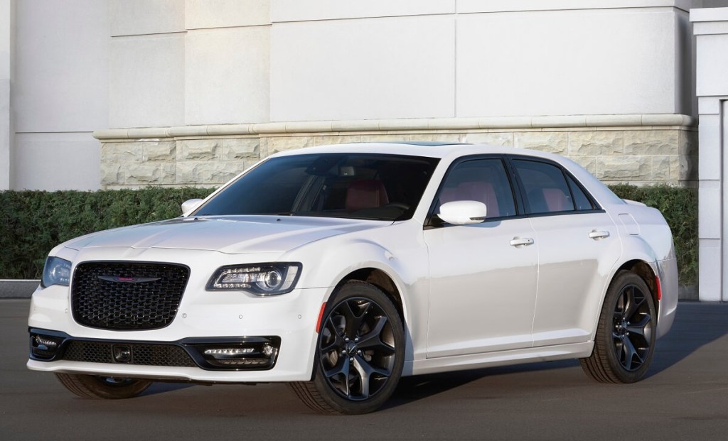 A 2022 Chrysler 300S shows off its AWD car proportions and white paintwork. 