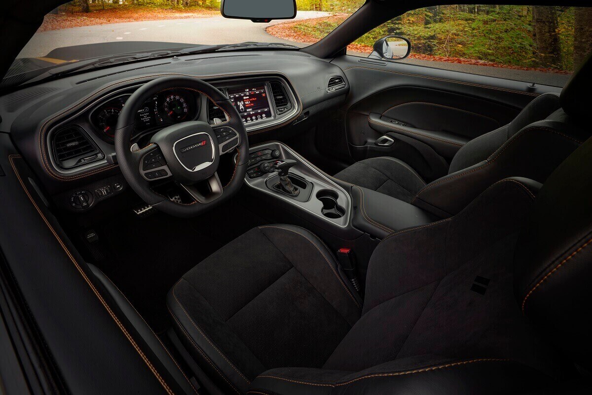 A Challenger's interior makes it one of the best road trip car options in the segment.