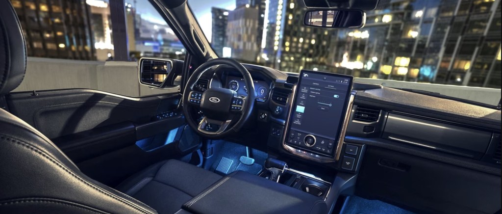 The 2023 Ford F-150 Lightning interior and dash