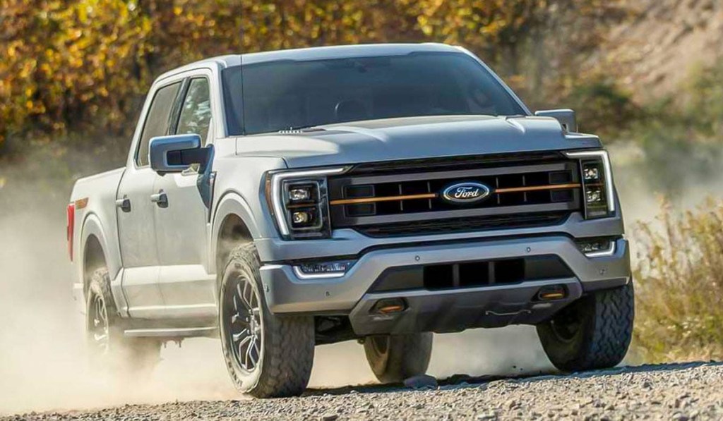 The 2023 Ford F-150 kicking up dirt