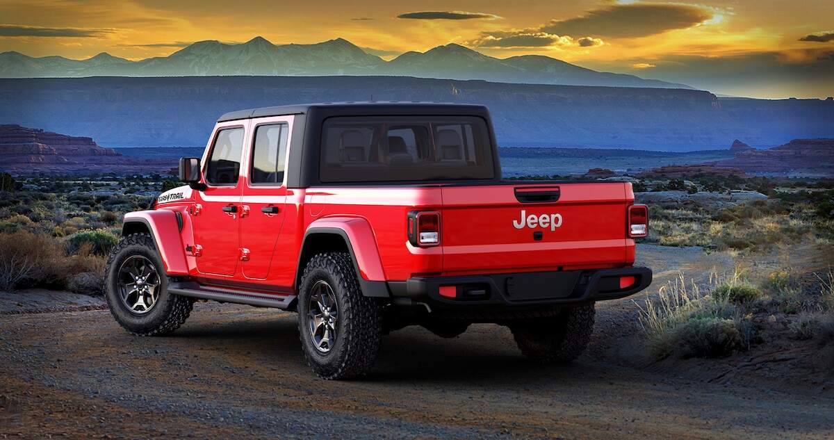 2023 Jeep Gladiator Texas Trail rear 3/4 view