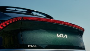 The green rear of the 2023 Kia EV6. EV6 owners love a lot about their vehicle, but there's one thing they don't love.