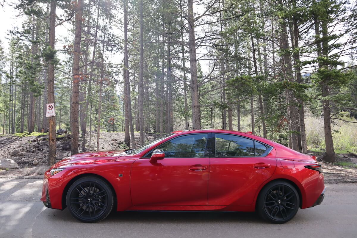 A side view of the 2023 Lexus IS 500
