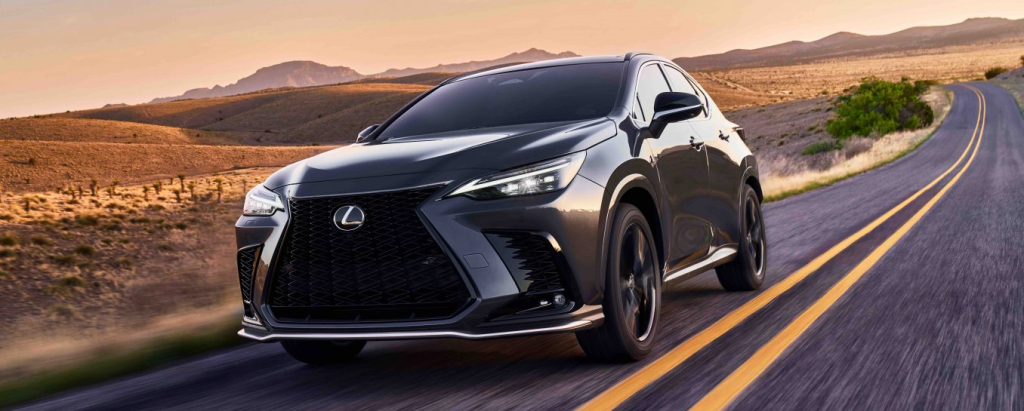 The 2023 Lexus NX 350 driving down the road