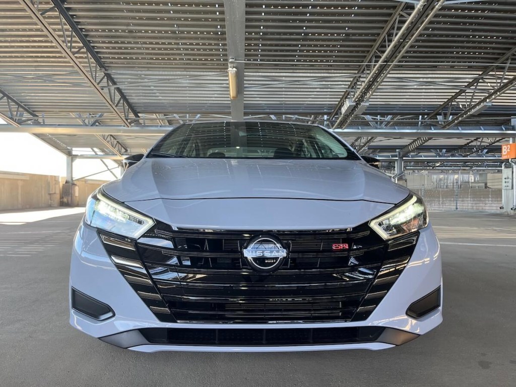 A view of the front end on the 2023 Nissan Versa 
