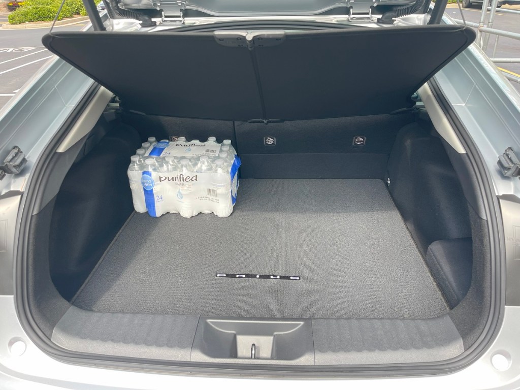 The trunk of the 2023 Toyota Prius
