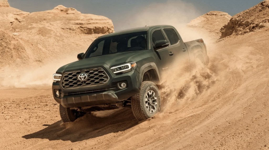 The 2023 Toyota Tacoma off-roading in sand