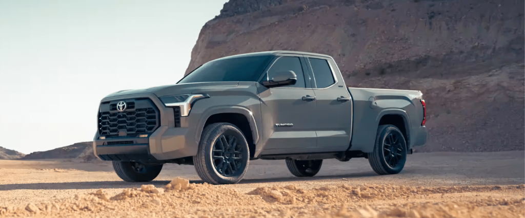 The 2023 Toyota Tundra off-roading in the desert 