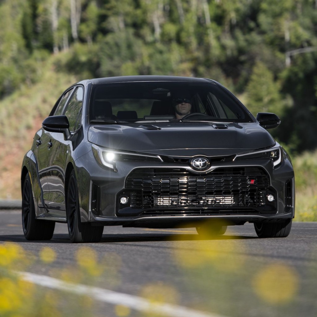 The 2023 Toyota Corolla GR on the road 
