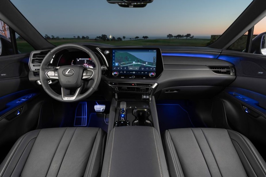 The 2023 Lexus RX 350h dash and tech
