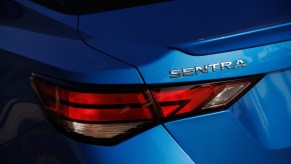 The rear of a blue 2024 Nissan Sentra. The 2024 Sentra is really only right for one type of person.