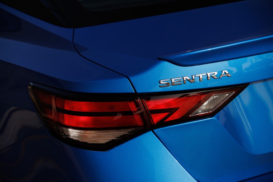 The rear of a blue 2024 Nissan Sentra. The 2024 Sentra is really only right for one type of person.