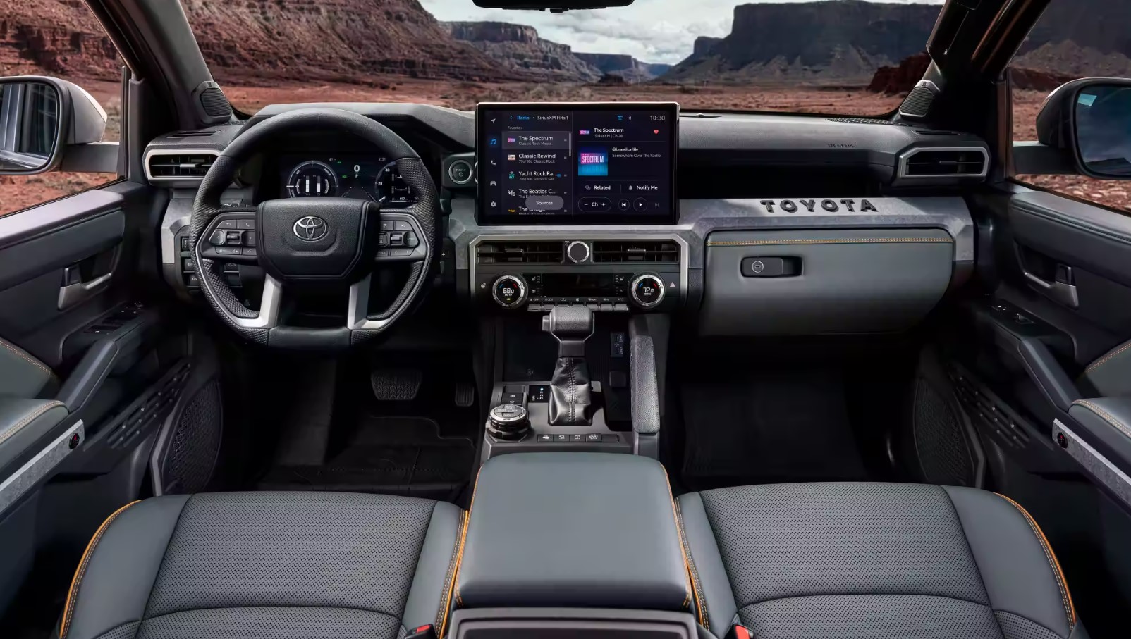 The 2024 Toyota Tacoma interior and dash