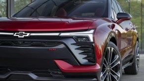 Red 2024 Chevrolet Blazer EV close up