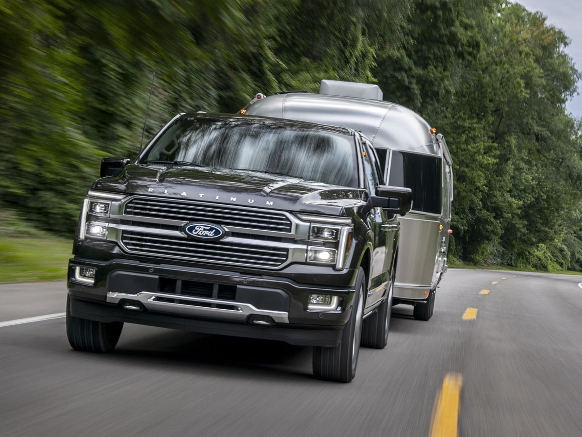 The 2024 Ford F-150 pulling a camper