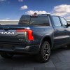 Dark blue 2025 Ram REV outdoor shot
