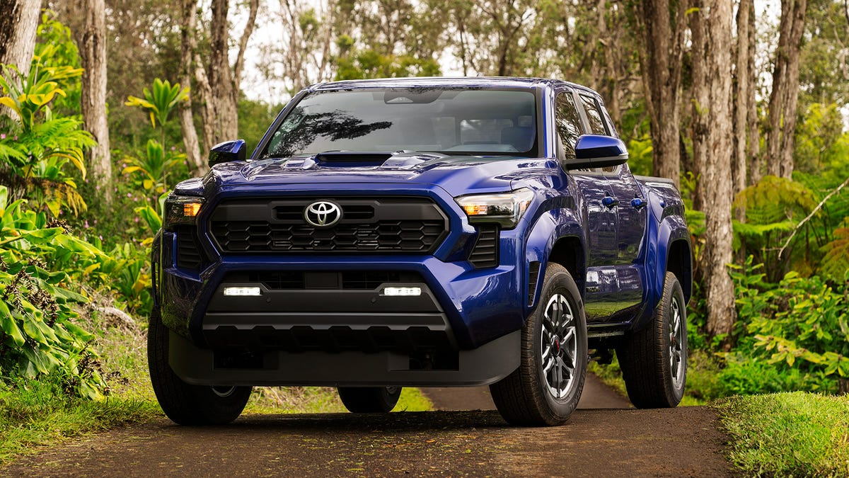 The 2024 Toyota Tacoma off-roading in the woods