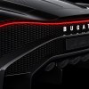 Bugatti logo in the tail light of a Chiron supercar.