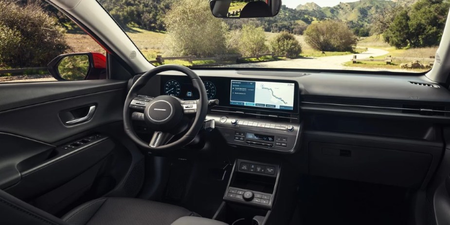 The interior of a 2024 Hyundai Kona. 