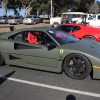 Matte Green Ferrari F40 spotted at Monterey Car Week in 2014 is also the street parked car with duct tape on the bumper in Connecticut
