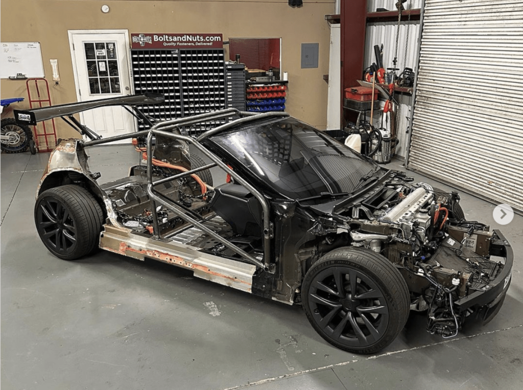 BoostedBoiz Tesla Model S without aluminum body.