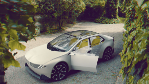White BMW Vision Neue Klasse concept with door open