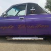 Close up on the "Purple Thunder" decal on the side of the Daimler Double-Six.