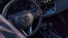 A Toyota Steering wheel.
