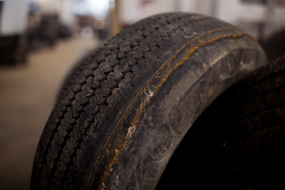 Excessive uneven tire wear showing suspension problems