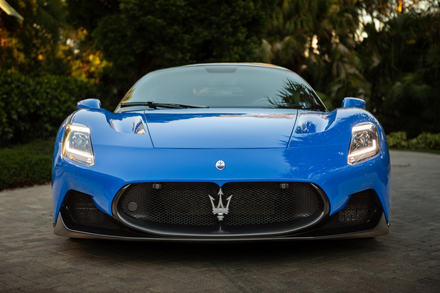 The front end of the luxury sports car